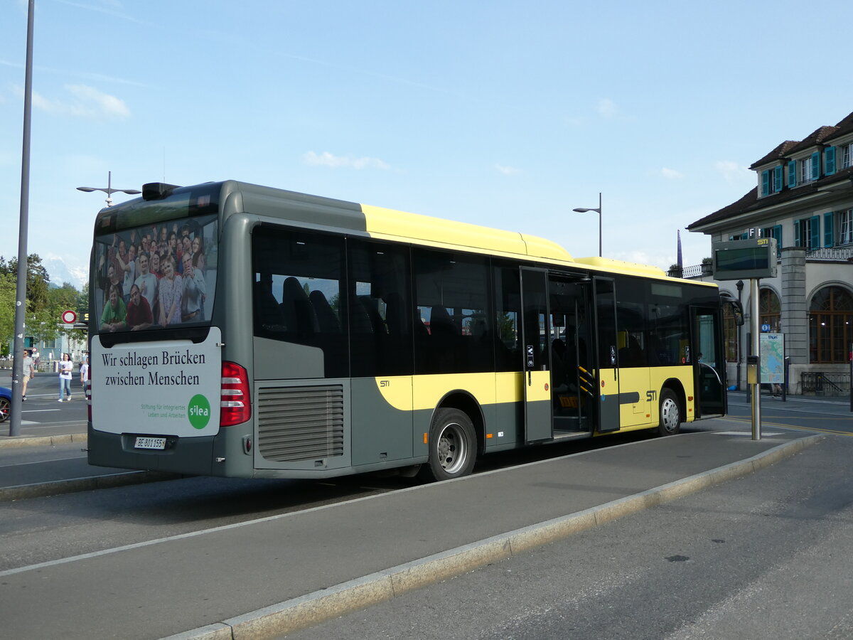 (236'092) - STI Thun - Nr. 155/BE 801'155 - Mercedes am 21. Mai 2022 beim Bahnhof Thun