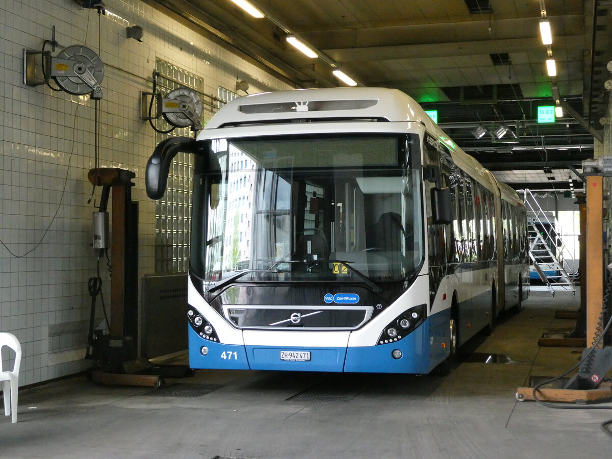 (236'412) - VBZ Zrich - Nr. 471/ZH 942'471 - Volvo am 28. Mai 2022 in Zrich, Garage Hardau