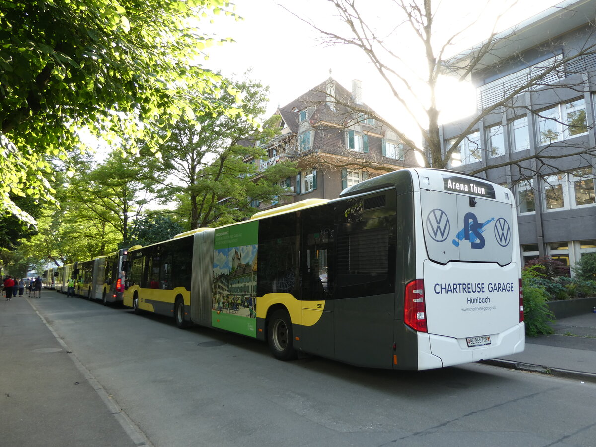 (237'259) - STI Thun - Nr. 709/BE 865'709 - Mercedes am 18. Juni 2022 beim Bahnhof Thun (Kante X)