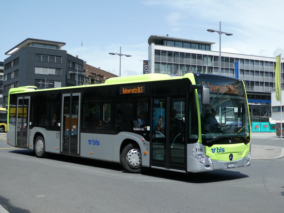 (237'356) - Busland, Burgdorf - Nr. 119/BE 465'119 - Mercedes am 22. Juni 2022 beim Bahnhof Thun