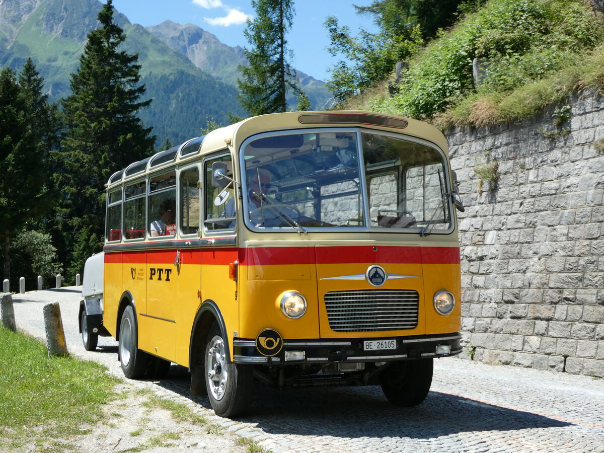 (237'963) - Schmid, Thrishaus - Nr. 9/BE 26'105 - Saurer/R&J (ex Geiger, Adelboden Nr. 9) am 10. Juli 2022 bei Airolo