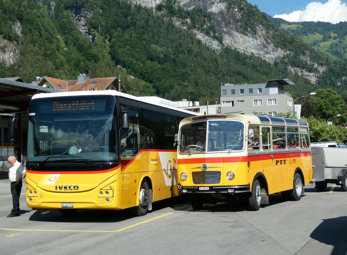 (237'999) - Schmid, Thrishaus - Nr. 9/BE 26'105 - Saurer/R&J (ex Geiger, Adelboden Nr. 9) am 10. Juli 2022 in Meiringen, Postautostation