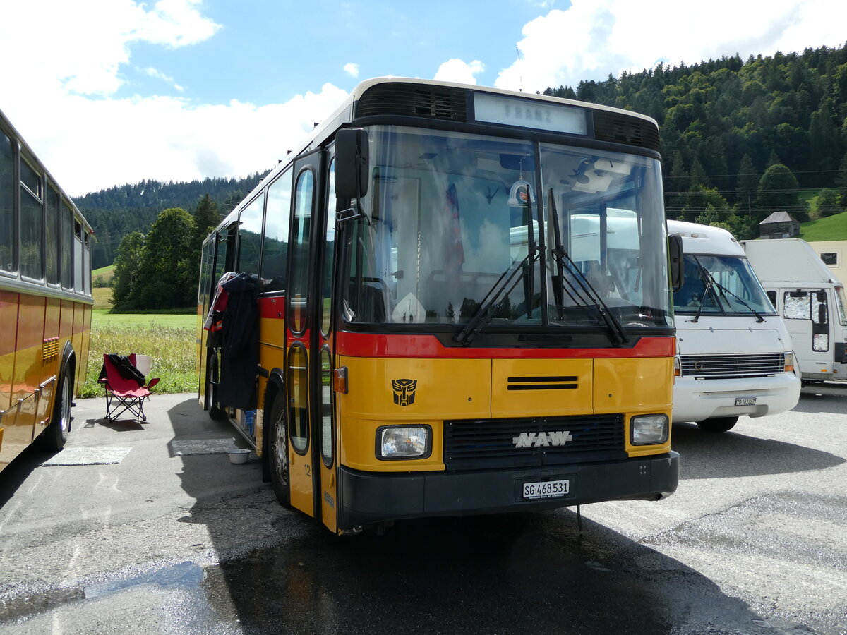 (239'167) - Ackermann, Oberriet - Nr. 12/SG 468'531 - NAW/Hess (ex Gohl, Herzogenbuchsee; ex Amstein, Willisau Nr. 12; ex Steiner, Altbron Nr. 12) am 20. August 2022 in Wildhaus, Munzenriet