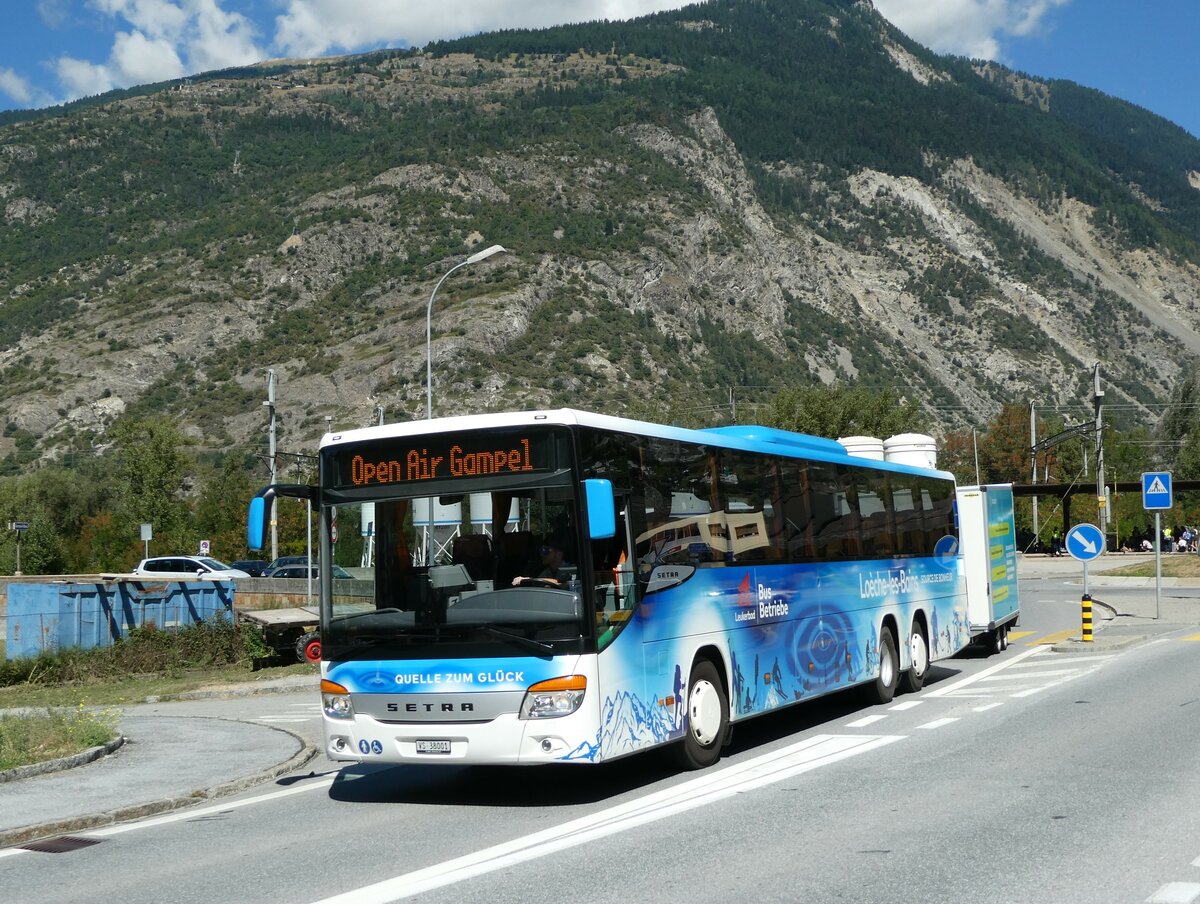 (239'380) - LBB Susten - Nr. 1/VS 38'001 - Setra am 21. August 2022 beim Bahnhof Gampel-Steg