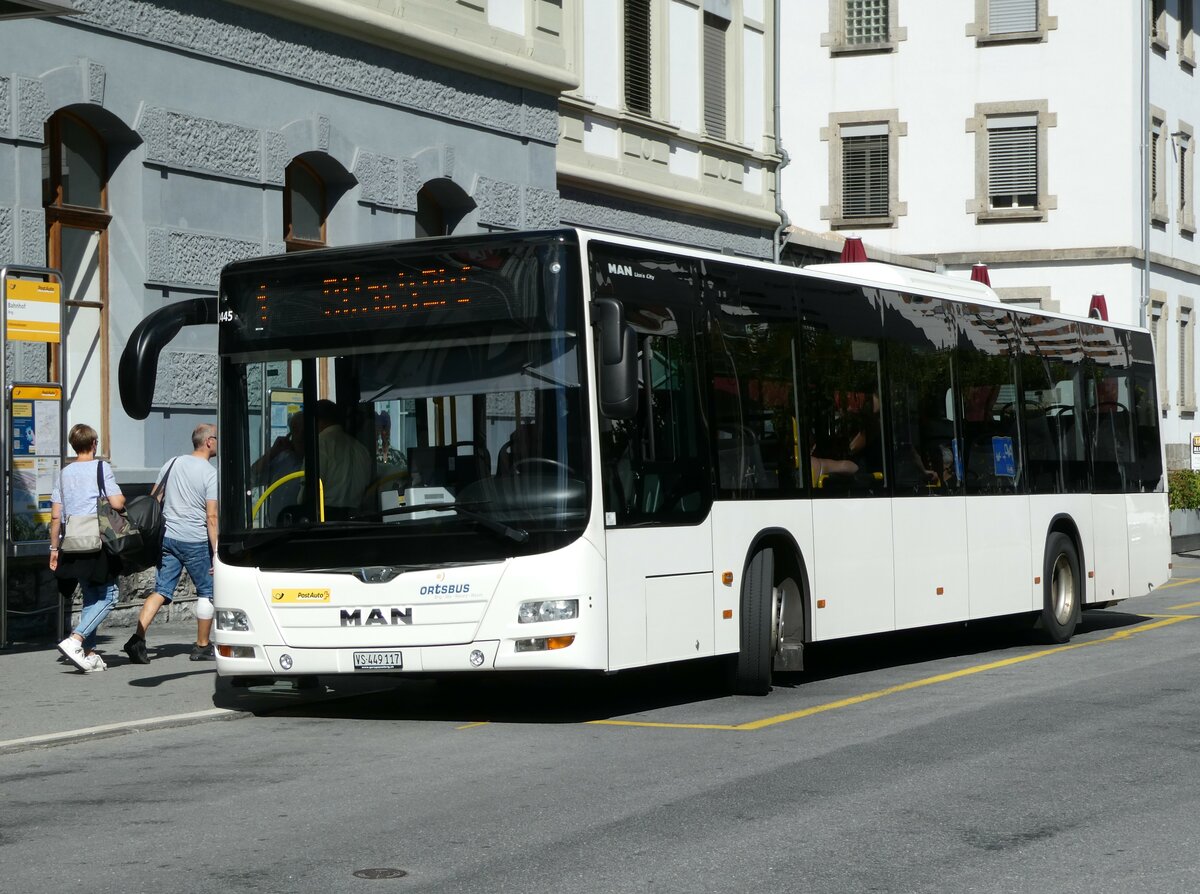 (239'432) - PostAuto Wallis - VS 449'117 - MAN am 21. August 2022 beim Bahnhof Brig