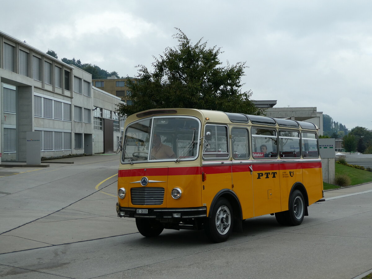 (239'515) - Schmid, Thrishaus - Nr. 9/BE 26'105 - Saurer/R&J (ex Geiger, Adelboden Nr. 9) am 27. August 2022 in Oberkirch, CAMPUS Sursee