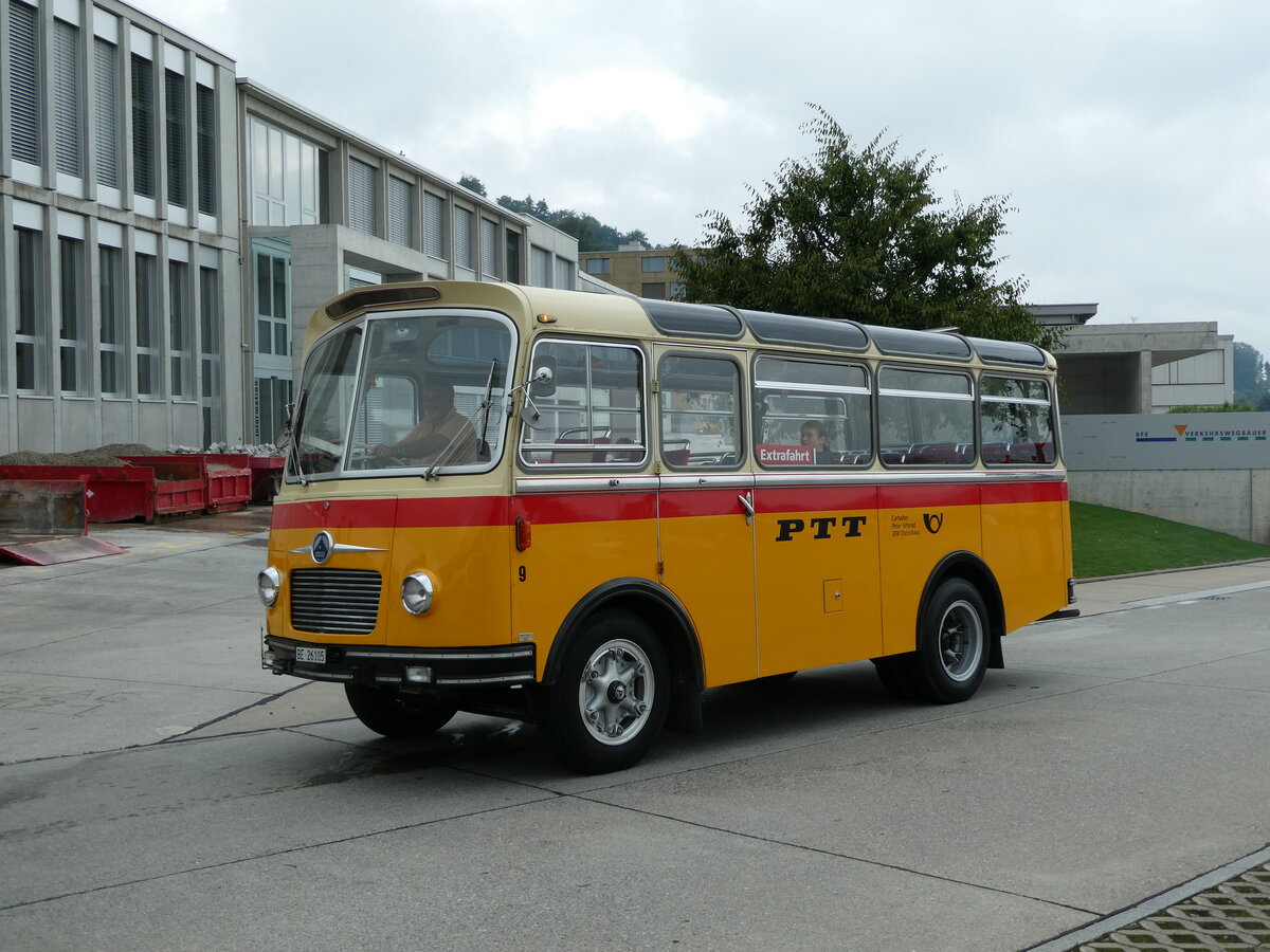 (239'516) - Schmid, Thrishaus - Nr. 9/BE 26'105 - Saurer/R&J (ex Geiger, Adelboden Nr. 9) am 27. August 2022 in Oberkirch, CAMPUS Sursee