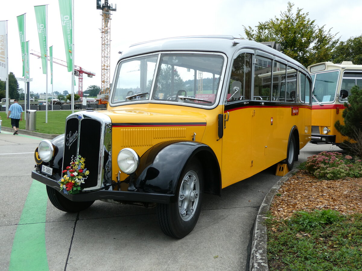 (239'681) - Zollikofer, Berg - TG 16'881 - Saurer/Hnni (ex Reusser, Thun; ex Kontiki, Wettingen; ex Nussbaumer, Ganterschwil) am 27. August 2022 in Oberkirch, CAMPUS Sursee