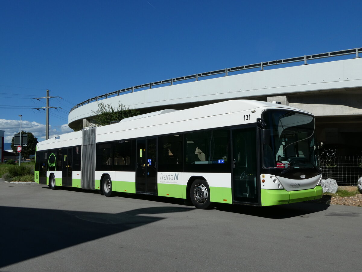 (240'031) - transN, La Chaux-de-Fonds - Nr. 131 - Hess/Hess Gelenktrolleybus (ex TN Neuchtel Nr. 131) am 11. September 2022 in Kerzers, Interbus