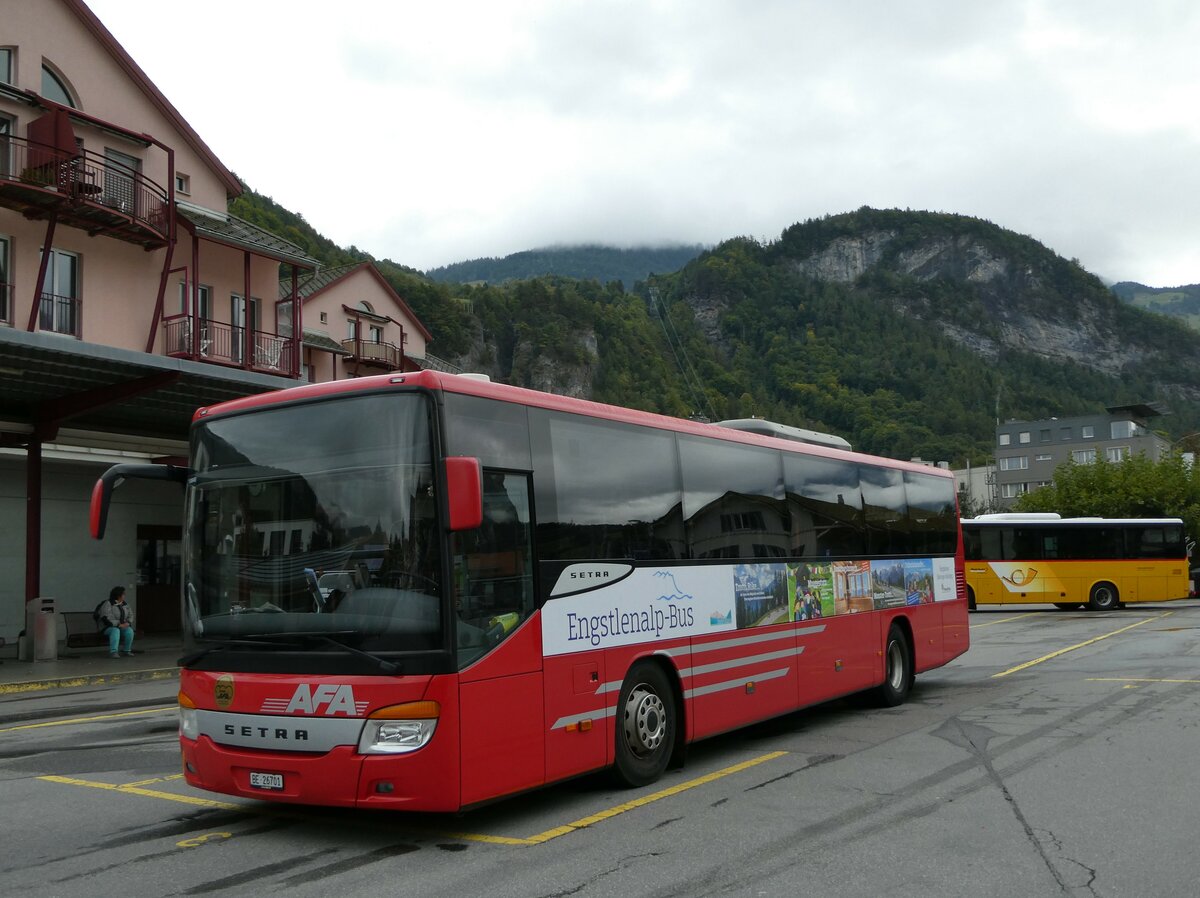 (240'237) - AFA Adelboden - Nr. 24/BE 26'701 - Setra am 25. September 2022 in Meiringen, Postautostation (Einsatz: PostAuto fr Engstlenalp-Bus)