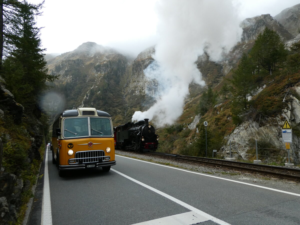 (240'298) - Gerber, Matzendorf - SO 50'805 - FBW/R&J (ex Kontiki, Wettingen; ex P 24'001; ex P 21'501) am 25. September 2022 bei Gletsch