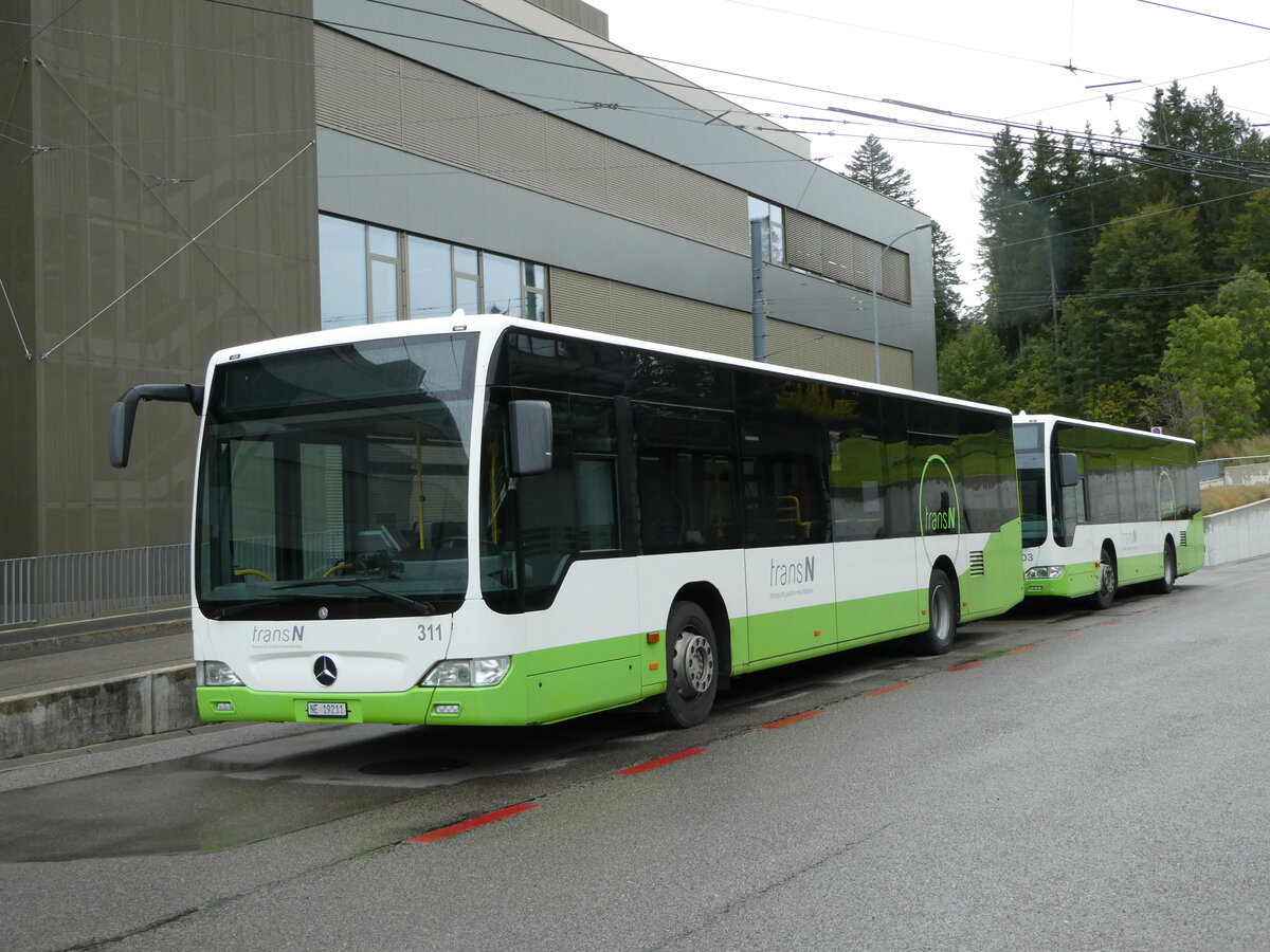 (240'364) - transN, La Chaux-de-Fonds - Nr. 311/NE 19'211 - Mercedes (ex TRN La Chaux-de-Fonds Nr. 311) am 1. Oktober 2022 in La Chaux-de-Fonds, Dopt