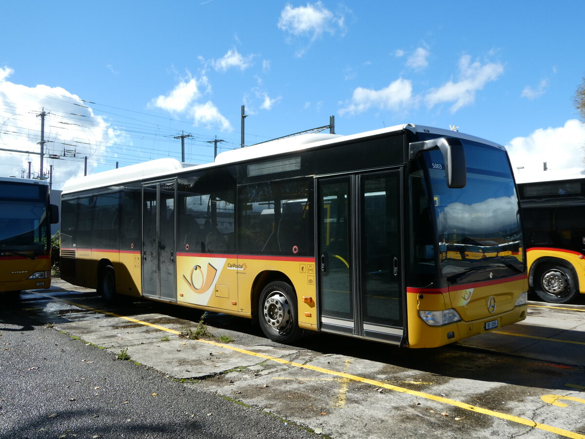 (240'559) - CarPostal Ouest - VD 1055 - Mercedes (ex Morattel, Sdeilles) am 2. Oktober 2022 in Yverdon, Garage