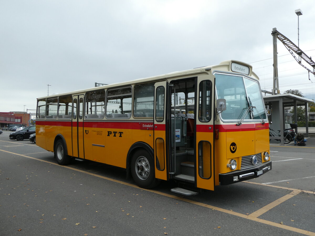 (240'730) - Gast, Reutigen - BE 113'160 - Saurer/Tscher (ex HPTrans, Thusis; ex Mauerhofer, Worb; ex Erni, Schupfart Nr. 3; ex P 24'636) am 9. Oktober 2022 in Thun, CarTerminal