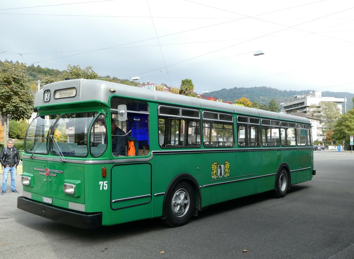 (240'755) - BVB Basel (RWB) - Nr. 75/BE 399'675 - FBW/FHS am 9. Oktober 2022 in Biel, Depot VB