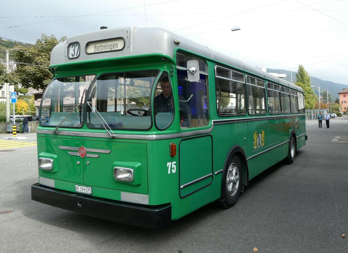 (240'756) - BVB Basel (RWB) - Nr. 75/BE 399'675 - FBW/FHS am 9. Oktober 2022 in Biel, Depot VB