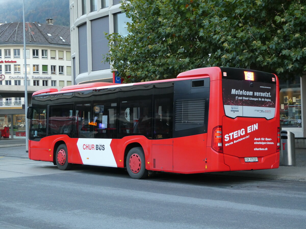(241'060) - Chur Bus, Chur - Nr. 18/GR 97'518 - Mercedes am 12. Oktober 2022 beim Bahnhof Chur