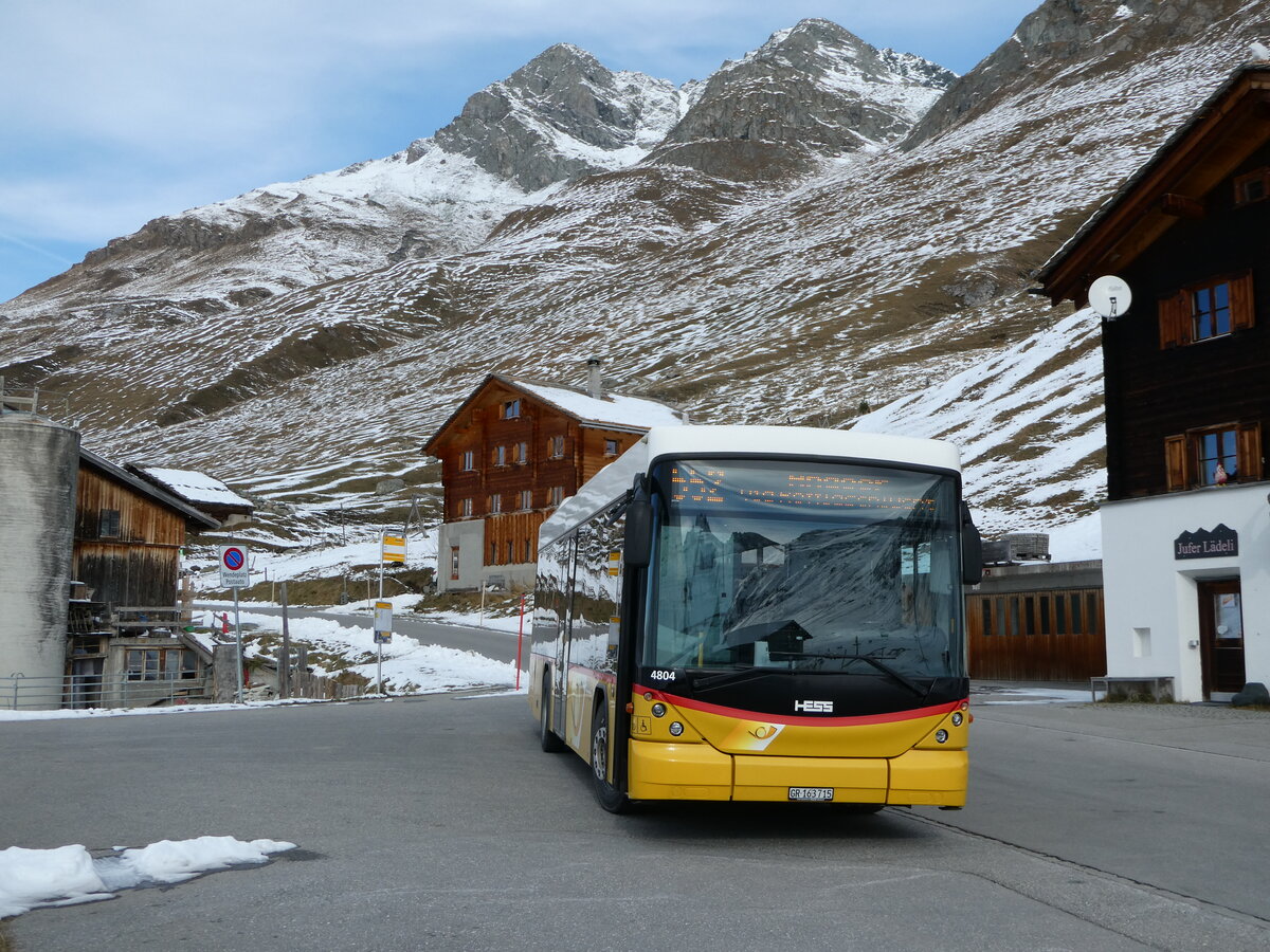 (242'271) - Gaudenz, Andeer - GR 163'715 - Scania/Hess (ex Stutz, Jonen; ex PostAuto Bern; ex AVG Meiringen Nr. 67; ex AVG Meiringen Nr. 76; ex Steiner, Messen) am 8. November 2022 in Juf