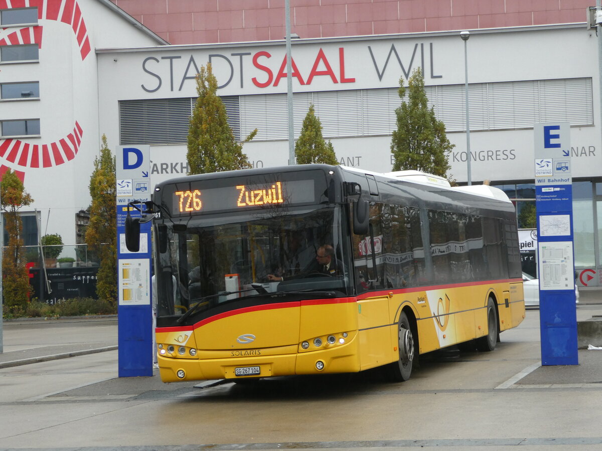 (242'613) - Schmidt, Oberbren - SG 267'104 - Solaris am 13. November 2022 beim Bahnhof Wil