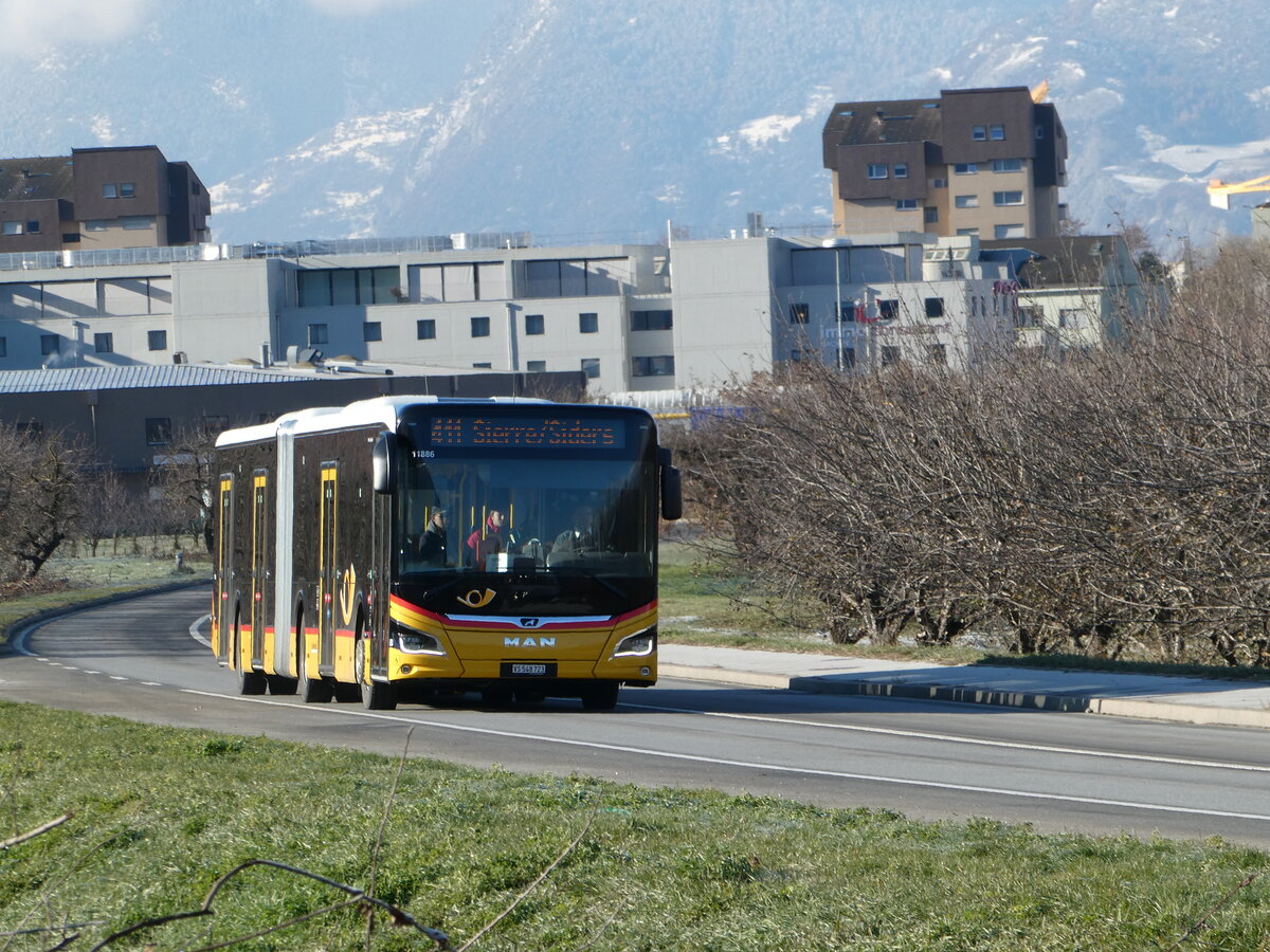 (243'754) - PostAuto Wallis - Nr. 83/VS 548'743 - MAN am 11. Dezember 2022 in Bramois, La Borgne