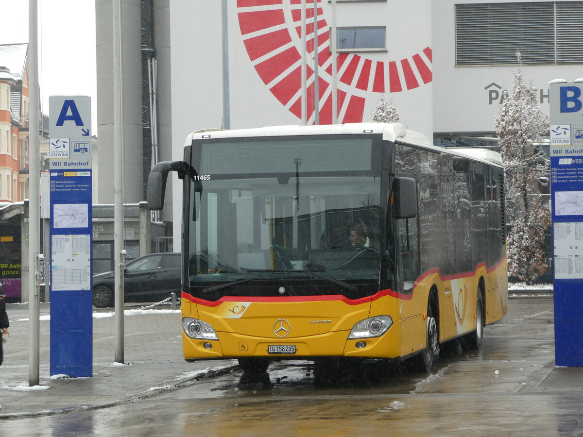 (243'940) - PostAuto Ostschweiz - TG 158'205 - Mercedes am 16. Dezember 2022 beim Bahnhof Wil