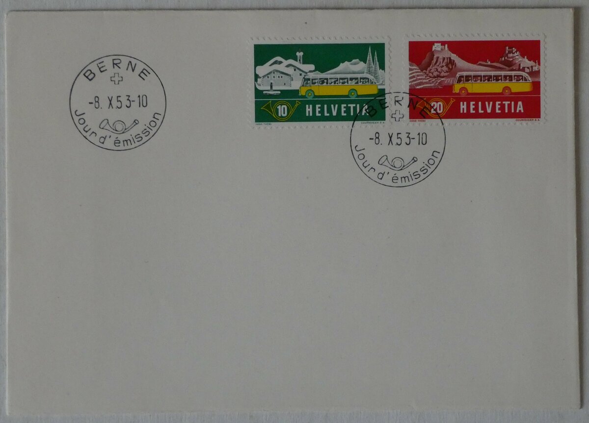 (244'218) - PTT-Briefumschlag vom 8. Oktober 1953 am 27. Dezember 2022 in Thun
