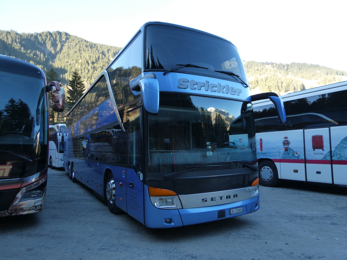 (244'846) - Strickler, Neuheim - Nr. 1/ZG 21'565 - Setra am 7. Januar 2023 in Adelboden, ASB