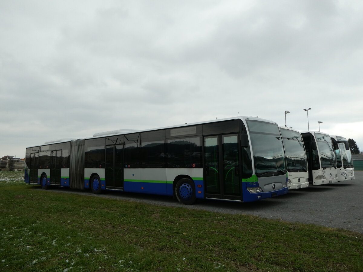 (245'507) - TPL Lugano - Nr. 412 - Mercedes am 28. Januar 2023 in Domdidier, Garage Intertours