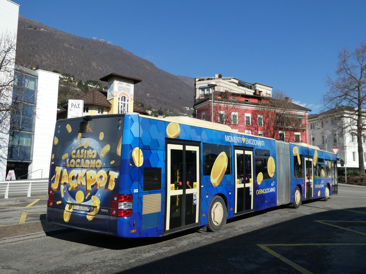 (245'916) - FART Locarno - Nr. 33/TI 323'833 - MAN am 7. Februar 2023 beim Bahnhof Locarno