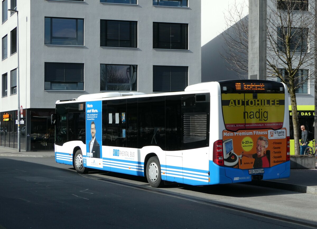 (246'511) - RTB Altsttten - Nr. 32/SG 309'276 - Mercedes am 24. Februar 2023 beim Bahnhof Sargans