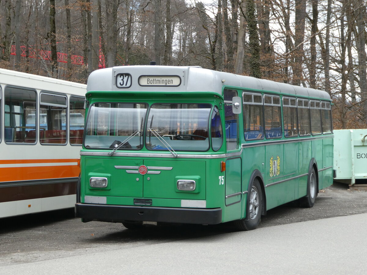 (246'673) - BVB Basel (RWB) - Nr. 75 - FBW/FHS am 26. Februar 2023 in Oberburg, Ziegelgut