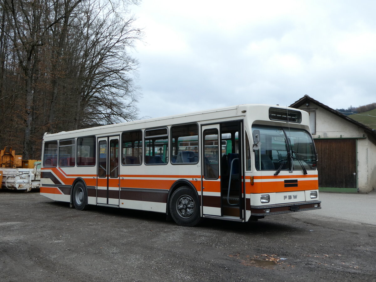 (246'703) - Wegmller, Mnsingen - FBW/R&J (ex Bamert, Wollerau) am 26. Februar 2023 in Oberwil, Ziegelgut