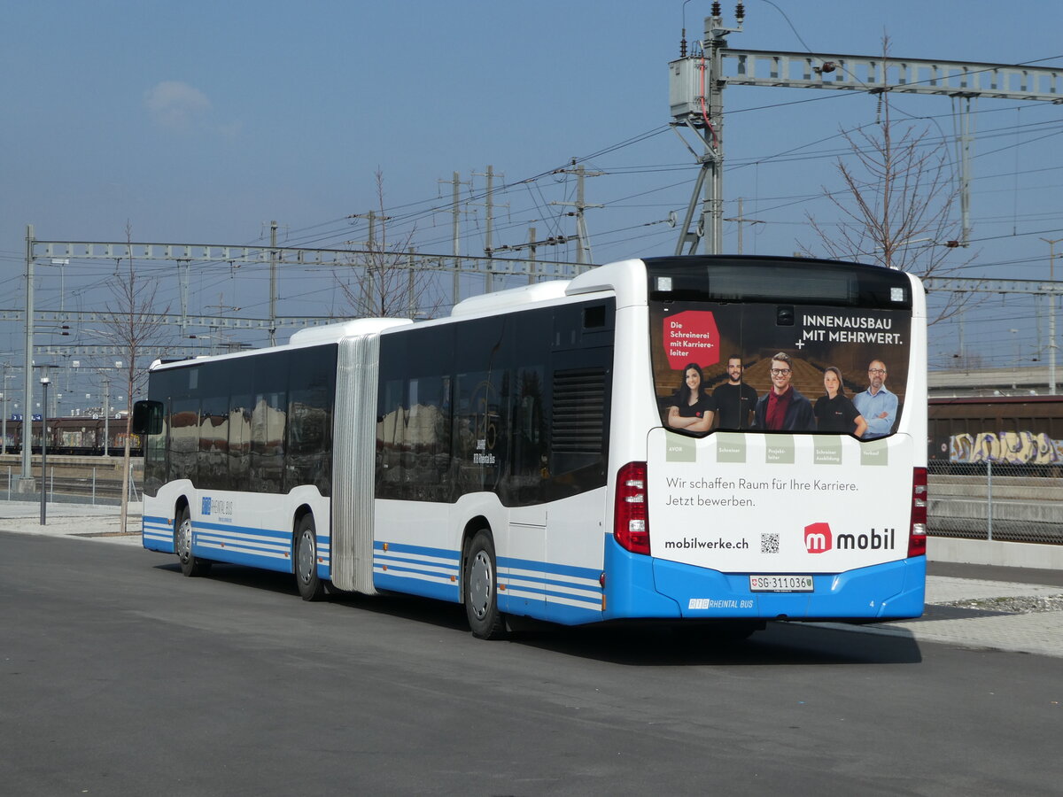 (246'854) - RTB Altstätten - Nr. 4/SG 311'036 - Mercedes am 4. März 2023 beim Bahnhof Buchs