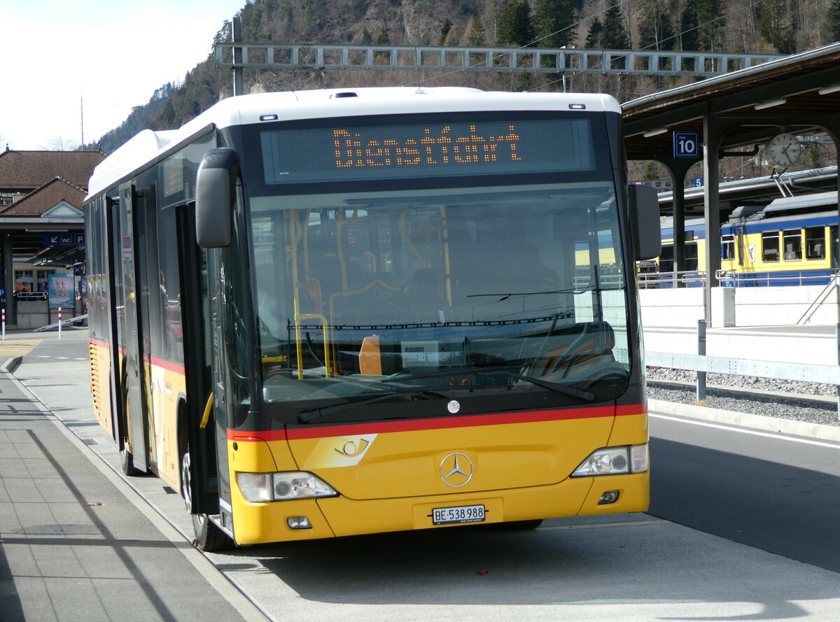 (247'196) - PostAuto Bern - BE 538'988/PID 5417 - Mercedes (ex BE 637'781) am 13. Mrz 2023 beim Bahnhof Interlaken Ost