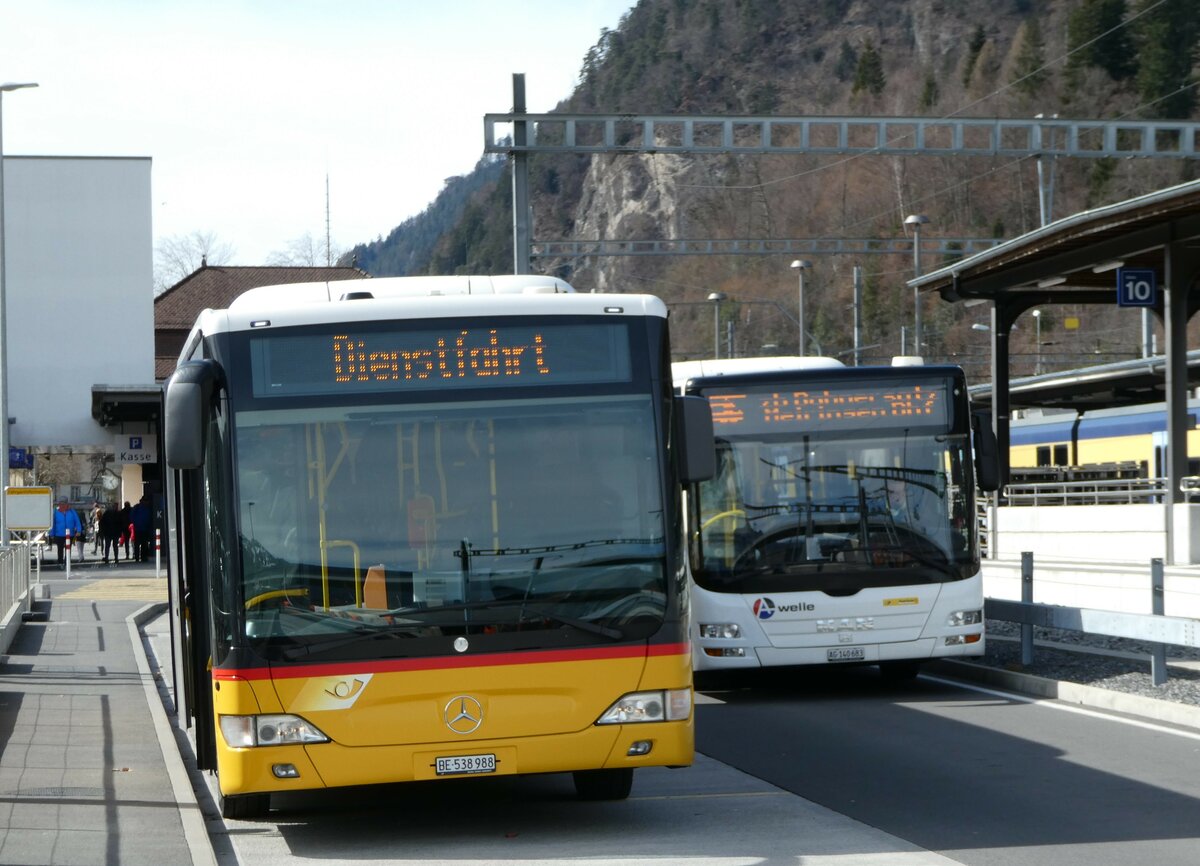 (247'197) - PostAuto Bern - BE 538'988/PID 5417 - Mercedes (ex BE 637'781) am 13. Mrz 2023 beim Bahnhof Interlaken Ost