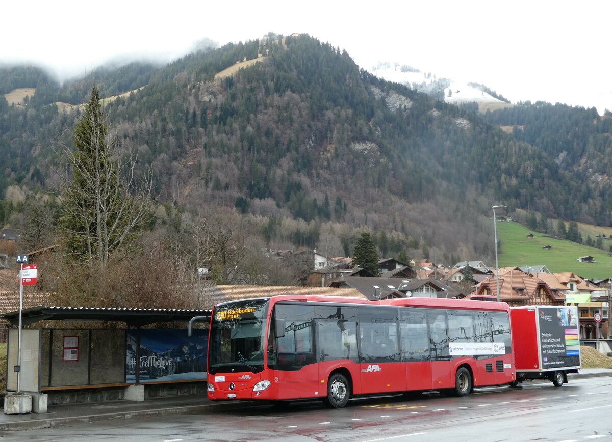 (247'215) - AFA Adelboden - Nr. 28/BE 43'089 - Mercedes am 14. Mrz 2023 beim Bahnhof Frutigen