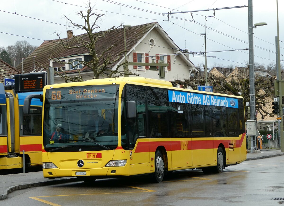 (247'885) - BLT Oberwil - Nr. 77/BL 115'741 - Mercedes am 30. Mrz 2023 in Bottmingen, Schloss