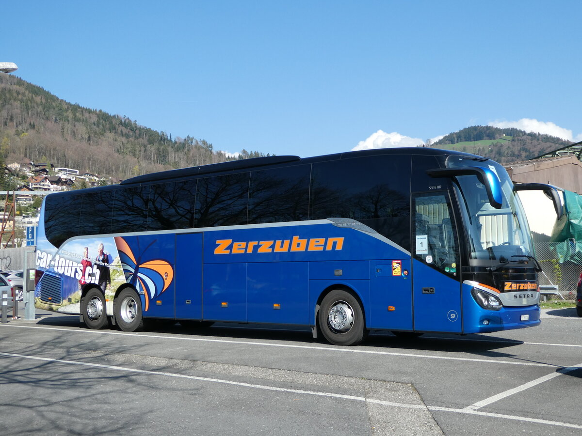 (248'330) - Zerzuben, Visp-Eyholz - Nr. 9/VS 81'718 - Setra am 9. April 2023 in Thun, Seestrasse