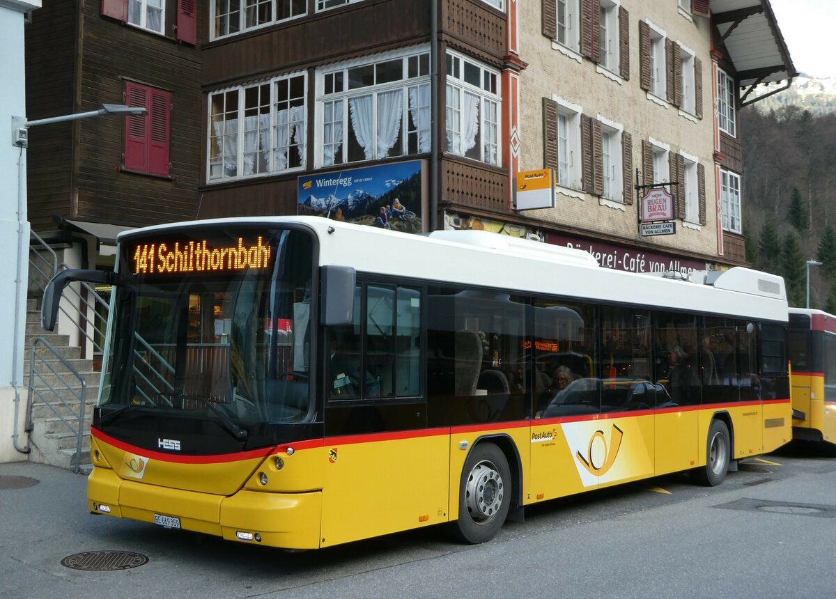 (248'752) - PostAuto Bern - BE 669'359/PID 10'147 - Hess (ex Nr. 6; ex Klopfstein, Laupen Nr. 6) am 18. April 2023 beim Bahnhof Lauterbrunnen