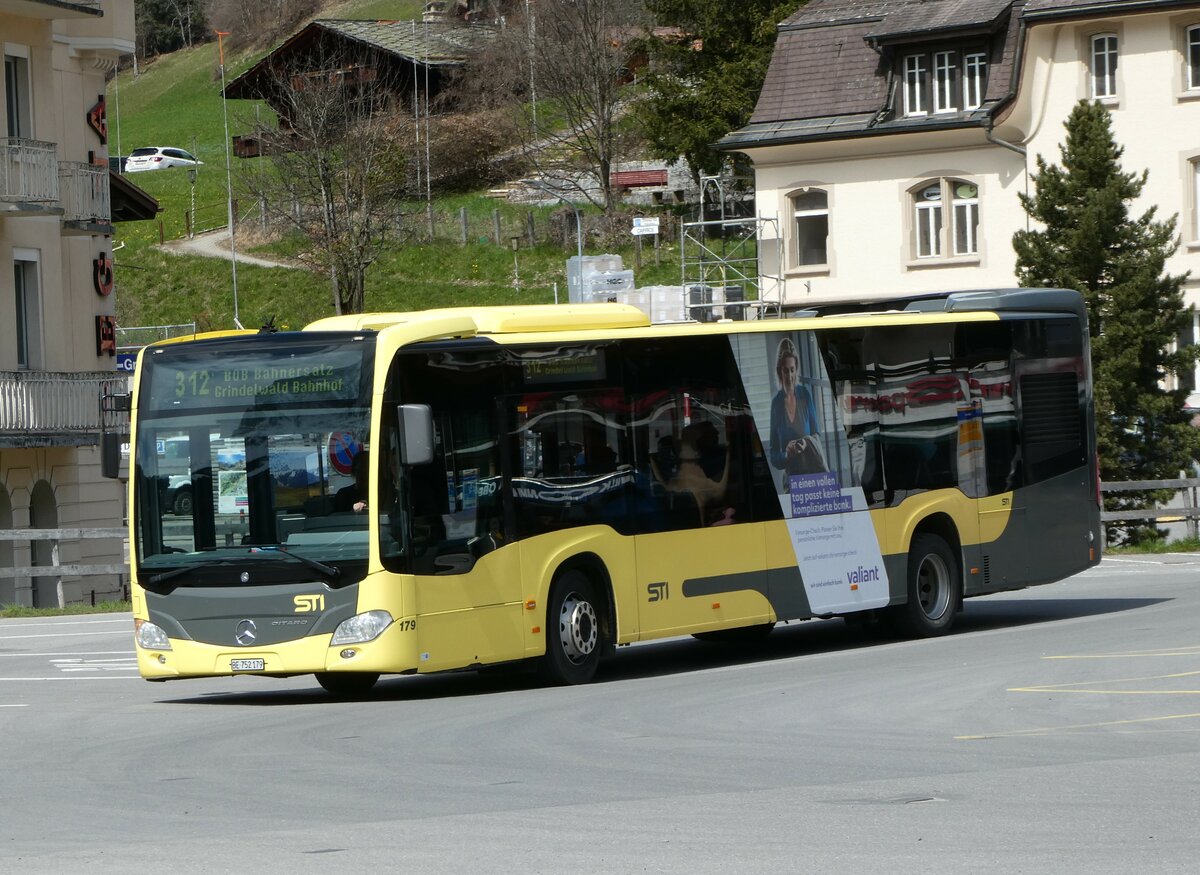 (248'799) - STI Thun - Nr. 179/BE 752'179 - Mercedes am 18. April 2023 beim Bahnhof Grindelwald