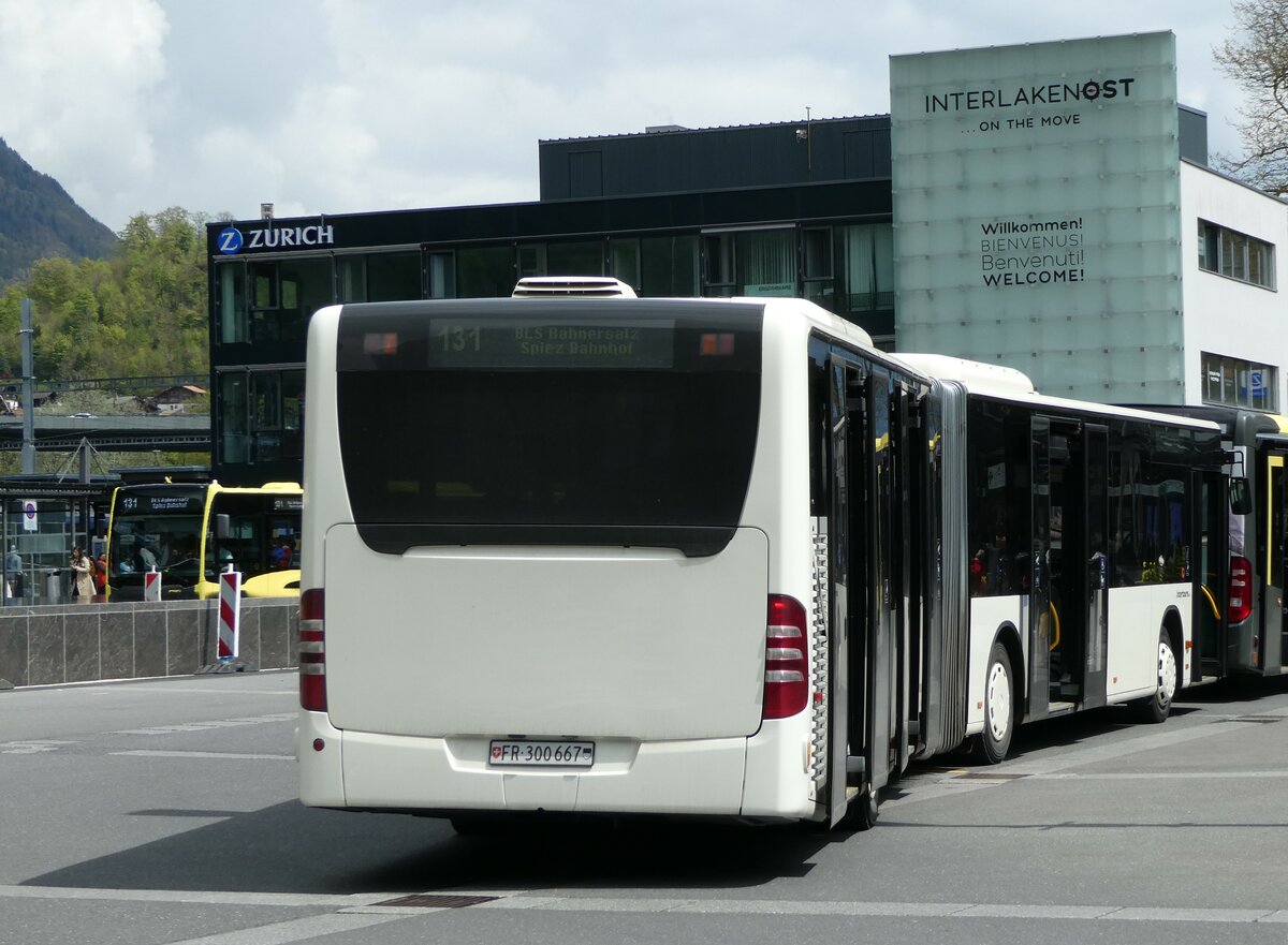 (249'414) - Intertours, Domdidier - Nr. 667/FR 300'667 - Mercedes (ex Nr. 666; ex STI Thun Nr. 137) am 2. Mai 2023 beim Bahnhof Interlaken Ost