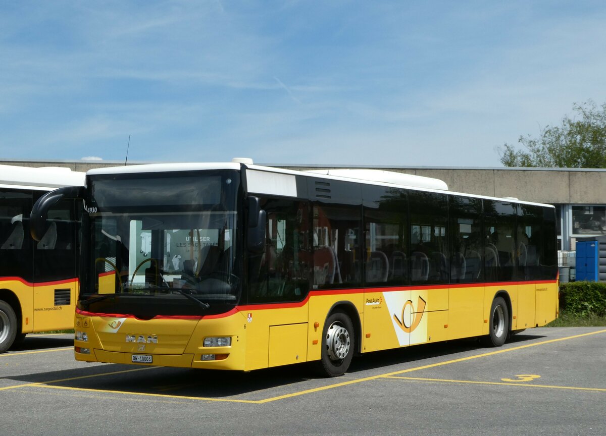 (249'648) - PostAuto Zentralschweiz - Nr. 6/OW 10'003/PID 4930 - MAN (ex Dillier, Sarnen Nr. 6) am 5. Mai 2023 in Yverdon, Garage