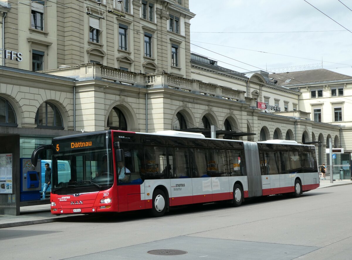 (249'791) - SW Winterthur - Nr. 367/ZH 785'367 - MAN am 6. Mai 2023 beim Hauptbahnhof Winterthur