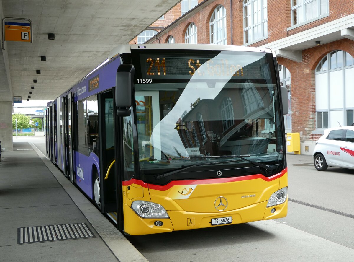 (249'903) - Eurobus, Arbon - Nr. 16/TG 5826/PID 11'599 - Mercedes am 12. Mai 2023 in Arbon, Bushof