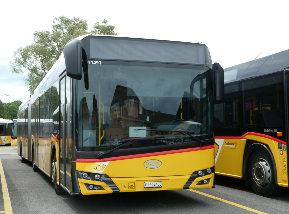 (250'186) - CarPostal Ouest - VD 604'400/PID 11'491 - Solaris am 18. Mai 2023 in Yverdon, Garage