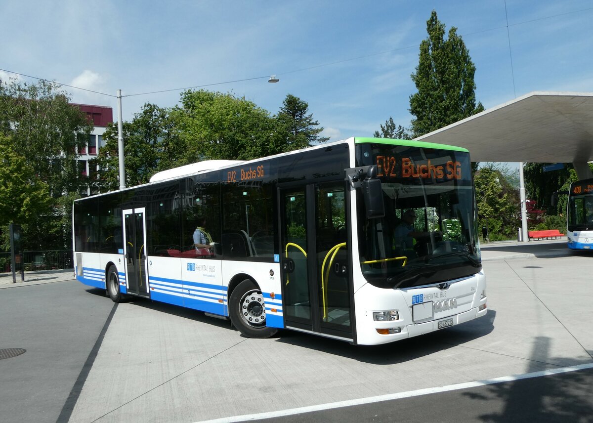 (250'764) - RTB Altsttten - Nr. 914/SG 482'210 - MAN (ex PostBus/A BD 15'358) am 30. Mai 2023 beim Bahnhof Buchs