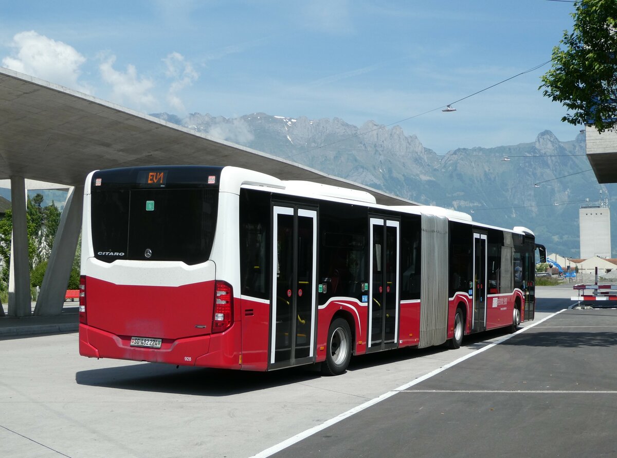 (250'773) - RTB Altsttten - Nr. 928/SG 482'224 - Mercedes (ex Wiener Linien, A-Wien Nr. 8740) am 30. Mai 2023 beim Bahnhof Buchs