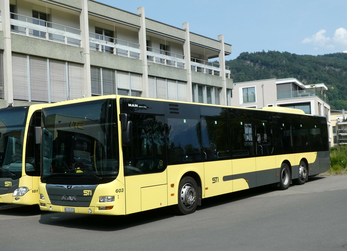 (251'653) - STI Thun - Nr. 603/BE 634'603 - MAN am 17. Juni 2023 in Thun, Garage