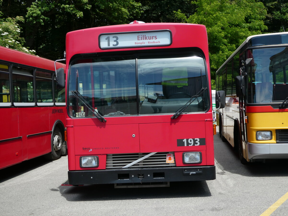 (251'697) - Bernmobil, Bern (SOB) - Nr. 193 - Volvo/Gangloff am 18. Juni 2023 in Burgdorf, kihof Ziegelgut