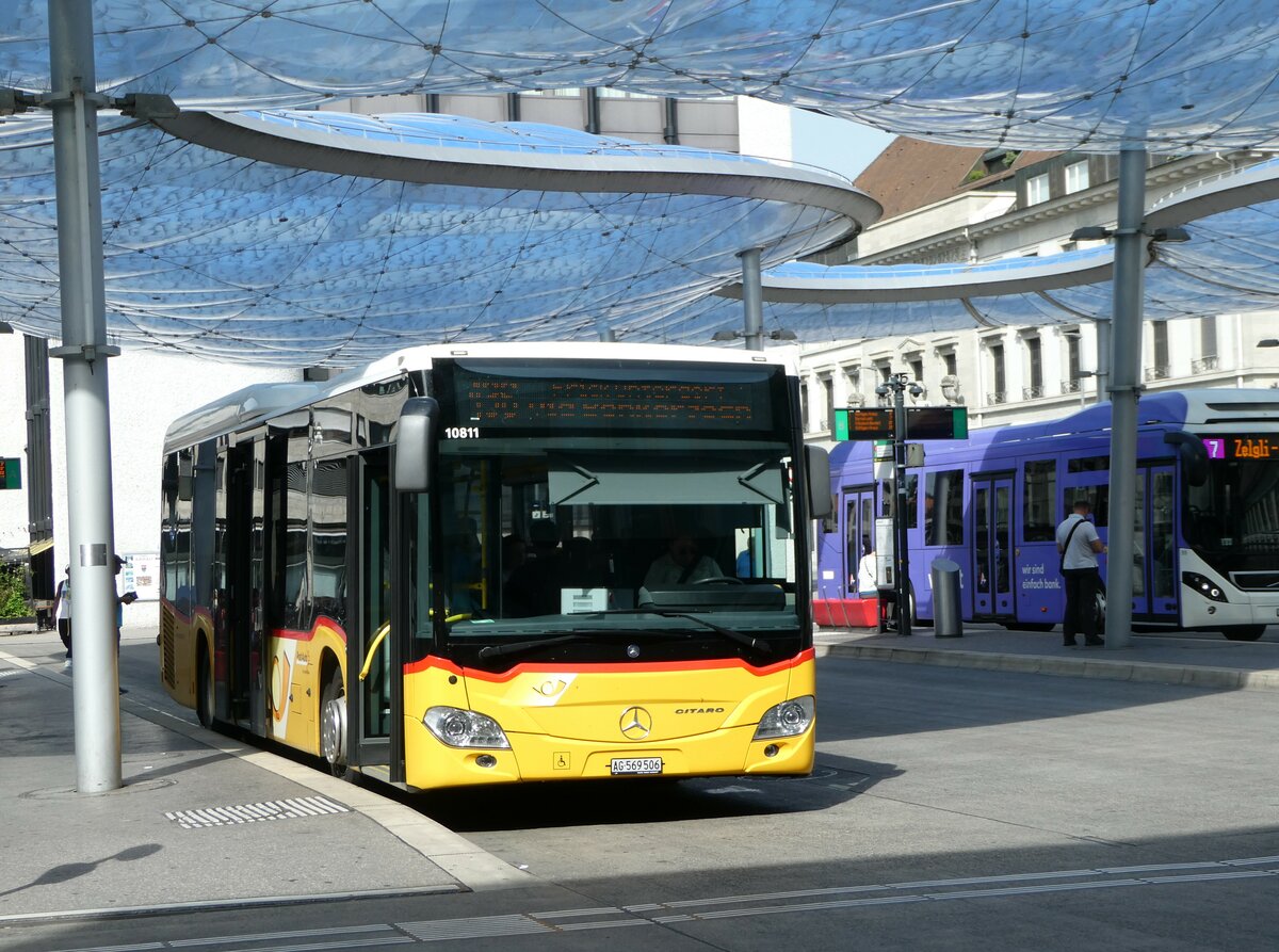(251'783) - PostAuto Nordschweiz - AG 569'506/PID 10'811 - Mercedes (ex Brem, Wlflinswil) am 20. Juni 2023 beim Bahnhof Aarau